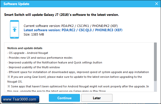 Samsung Smart Switch Software Update 1