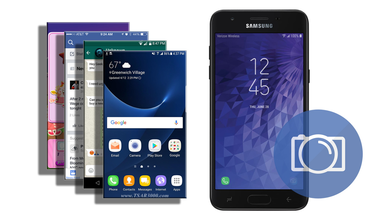 How To Take A Screenshot on The Samsung Galaxy J3 V 2018 - Tsar3000