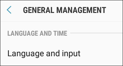 Samsung Language and input Option