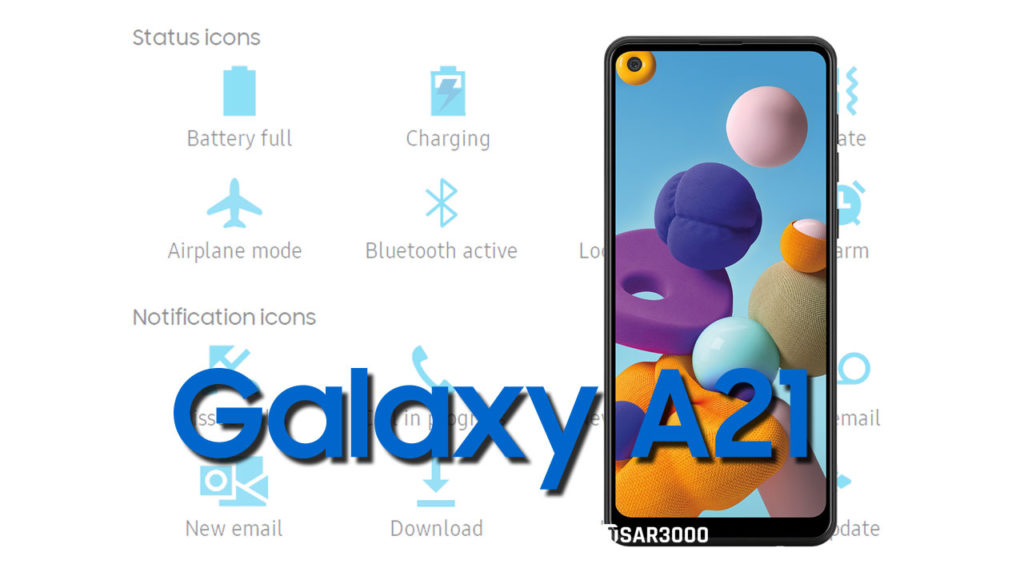 Samsung Galaxy A21 Status Bar and Notification Icons Meaning - Tsar3000