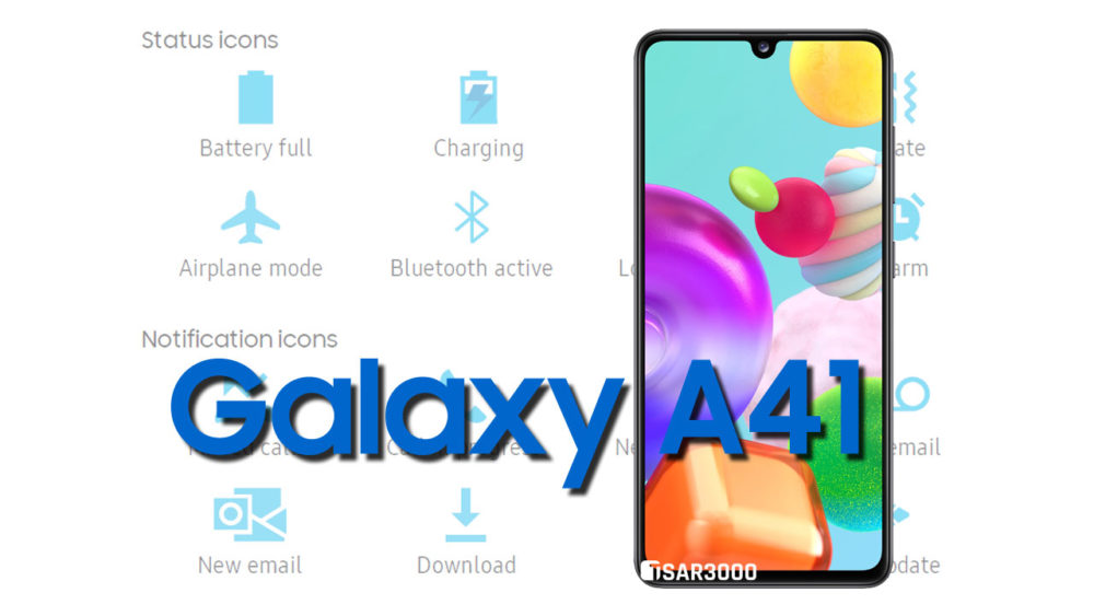 Samsung Galaxy A41 Status Bar icons Meaning