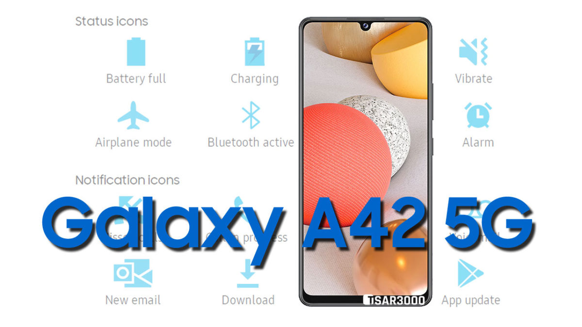 Samsung Galaxy A42 5G Status Bar and Notification Icons Meaning - Tsar3000