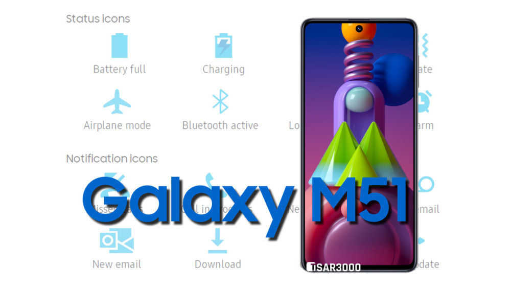 Samsung Galaxy M51 Status Bar icons Meaning