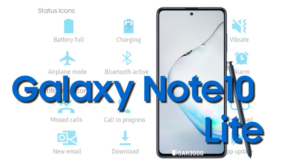 Samsung Galaxy Note10 Lite Status Bar icons Meaning