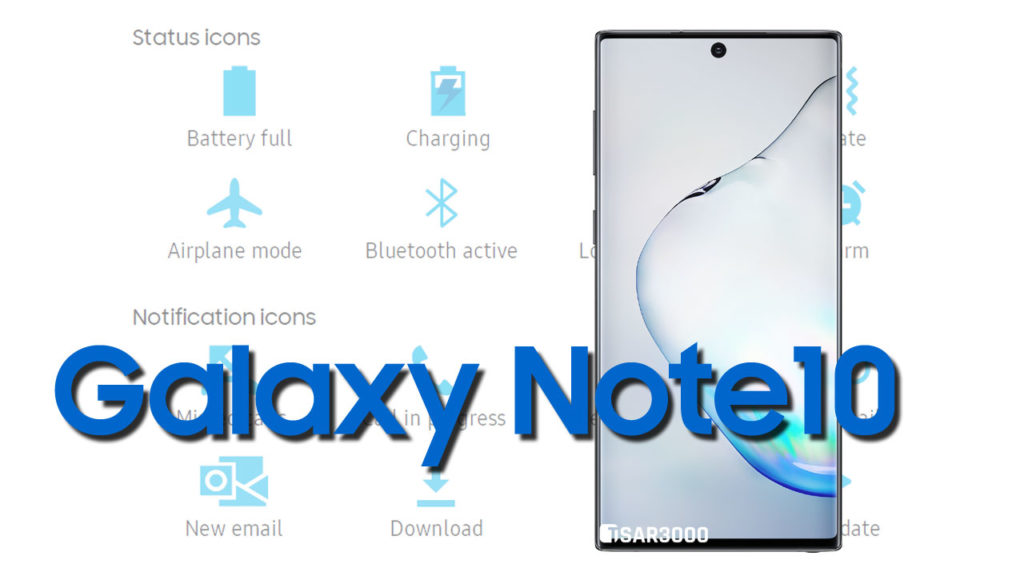 Samsung Galaxy Note10 Status Bar and Notification Icons Meaning - Tsar3000