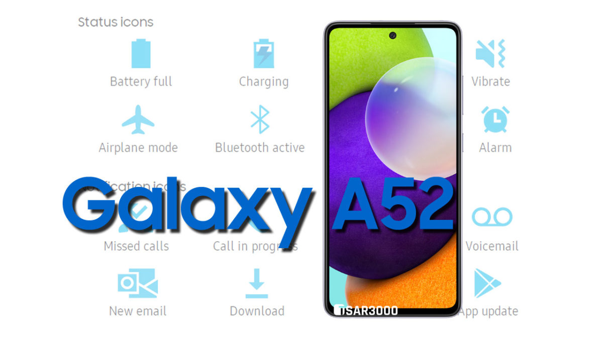 Samsung Galaxy A52 4G Status Bar and Notification Icons Meaning Tsar3000