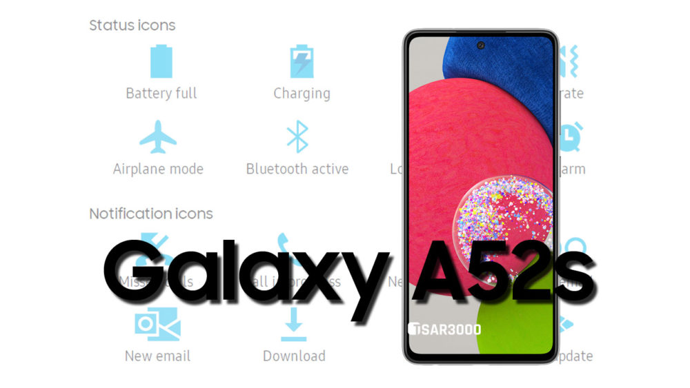 Samsung Galaxy A52s 5G Status Bar icons Meaning