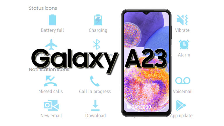 Samsung Galaxy A23 Status Bar and Notification Icons Meaning - Tsar3000