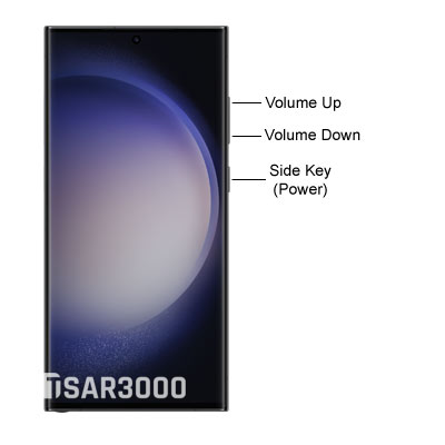 Samsung Galaxy S23 Ultra 5G Hardware Buttons layout.