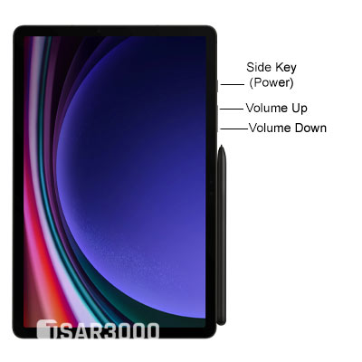Samsung Galaxy Tab S9 Plus Hardware Buttons layout.