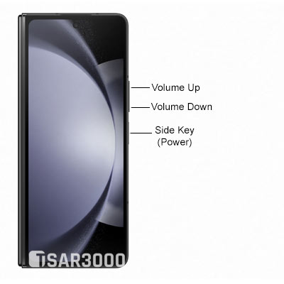 Samsung Galaxy Z Fold5 5G Hardware Buttons layout.