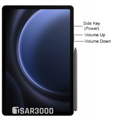 Samsung Galaxy Tab S9 FE Plus Hardware Buttons layout.