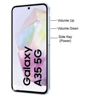 Samsung Galaxy A35 5G Hardware Buttons Layout.
