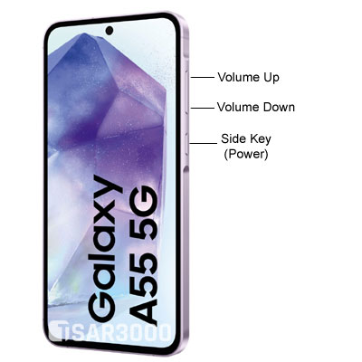 Samsung Galaxy A55 5G Hardware Buttons Layout.
