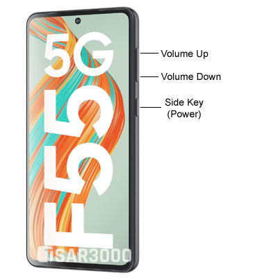 Samsung Galaxy F55 5G Hardware Buttons Layout.