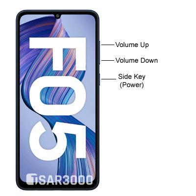 Samsung Galaxy F05 Hardware Buttons Layout.