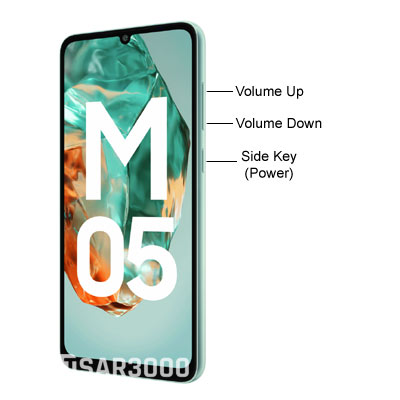 Samsung Galaxy M05 Hardware Buttons Layout.